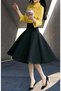 Black High Waist Midi Satin Skirt 75 cm Midi Length Satin Skirt - 2