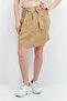 Women Solid Mini Skirt, Tan