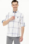 100% Cotton Men's Charisma Large Checkered White Men's Shirt - Comfortable Fit - 3