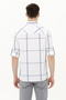 100% Cotton Men's Charisma Large Checkered White Men's Shirt - Comfortable Fit - 6
