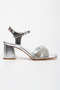 Women's Thick Heel Open-Side Stoned Evening Dress Shoes and Bag Set - 6