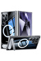 "TORRAS MagSafe Stand Case for Samsung S24 Ultra: Mil-Grade, Adjustable Kickstand, Slim Matte Clear