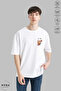 Unisex Crew Neck Bubu Dudu Scooter Printed Cotton Oversize Short Sleeve T-Shirt - 4