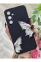 Samsung Galaxy A55 Compatible Butterfly Printed Velvet Black Phone Case