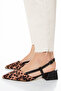 Open Back Leopard Patterned Pointed Toe Short Heel Daily Ballerina Women's Heeled Shoes - 2