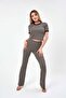 Patterned Crop Blouse and Pants Set, Cotton Thin Knitwear Set - 7