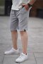 Painted Gray Adjustable Waist Pocketed Short Men's Shorts 6544 - 3
