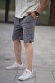 Smoked Adjustable Waist Pocketed Short Men's Shorts 6544 - 4