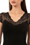 Özkan 26947 Women's Cotton Modal Flexible Soft Front Lace Detailed V-Neck Undershirt - 5