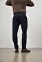 Men's Dark Navy Blue Cotton Comfort Fit Chino Trousers with Side Pockets 1003245155 - 7