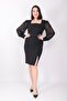 Sleeve Feather Waist Stone Detailed Slit Evening Dress 7363 Black