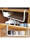 2 Pcs Silver Kitchen Under Shelf Storage Basket Large - Lightweight Metal Organizer Rack - 3
