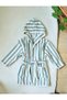 Outlet Cotton Girls-Boys Newborn-Baby-Child Bath Towel Bathrobe Striped/ Turquoise Green - 3