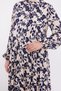 Navy Blue Flower Branch Pattern Dress - 6