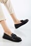 Women's Genuine Leather Casual Shoes - Black - 2
