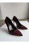 Pointed Toe Heeled Shoes Burgundy