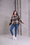 Women's Curve Patterned Colorful Lumberjack Oversize Large Size Jacket Shirt - 3