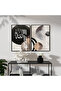 Hari̇kabi̇rev | Bohem Pattern Soft Allah(Cc)-Hz. Muhammad Combination | Framed Glass Table 2 Pieces Vertical