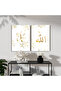 Hari̇kabi̇rev | Gold Allah-Muhammad Islamic Combine | Framed Glass Table 2 Pieces Vertical
