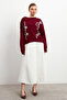Women's White Shiny Puff Scuba Flared Skirt - 5