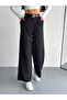 Women's Palazzo Dabil Fabric Pants Wide Leg Light Lycra Belt Detail Model - 3