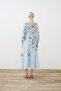 Blue Lilac Patterned Linen Dress Baby - 8