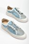 Neva Stone Flat Sole Women's Baby Blue Denim Sneakers - 3