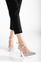 Women's Cross Strap Heeled Shoes - 3
