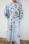 Blue Lilac Patterned Linen Dress Baby - 2