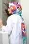 Leaf Pattern Green Soft Cotton Shawl - 2