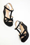 Black Suede Women's Wedge Heeled Shoes 17841 - 2