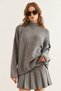 Women's Gray Collar Cuffed Honeycomb Knitwear Sweater Kzk- 19000825 - 2