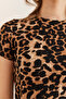 Women's Leopard Stone Crew Neck Short Sleeve Leopard T-Shirt Tsh- 19000841 - 5