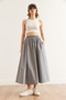 Women's Gray Elastic Waist Parachute Bell Skirt Etk- 19000280 - 2