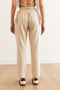 Women's Stone Waistband Guipure Detailed Pocketed Lace-Up Linen Trousers Pnt-19000316 - 7