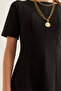 Women's Black Piece Trend Mini Flared Dress Elb- 19002344 - 6