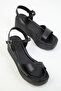 Women's Black Wedge Heeled Shoes 20351 - 2