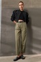 Haki Kemerli Yüksek Bel Mom %100 Pamuk Non-Stretch Jeans TWOAW25JE00252