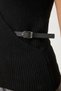 Women's Black Halter Neck Belted Knitwear Blouse Us00956 - 5