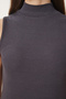 Women's Anthracite Turtleneck Cotton Knitted Blouse GT00004 - 5