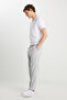 Men's Grey Melange-White Cotton Comfortable V-Neck Waist Elastic Pocket Pajamas Set - 3