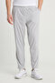 Men's Grey Melange-White Cotton Comfortable V-Neck Waist Elastic Pocket Pajamas Set - 2