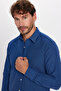Modern Slim Fit Long Sleeve Cotton Easy-Iron Dobby Men's Sax Blue Shirt - 2