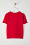 Kırmızı %100 Pamuk İşleme Detaylı Basic Bisiklet Yaka Örme T-Shirt TWOSS23TS00012 - 6