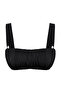 Siyah Drapeli Bralette Kaplı Bikini Üstü TBESS25BU00045 - 5