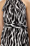 Black Halter Neck Animal Print Midi Woven Plus Size Dress Tbbss25Ah00019 - 5