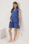 Indigo Flounced / Ruffle Detailed Mini Aerobin Woven Dress Twoss25El00427