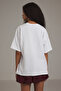 Ekru Kalın Pamuklu Kiraz Baskılı Oversize/Geniş Kalıp Örme T-Shirt TWOSS25TS00122 - 4