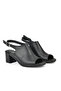 , Women's Genuine Leather Heeled Sandals 1511020Z2212 Black - 2