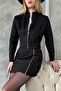 Suede Crop Coat - Black | |   F1551 - 4